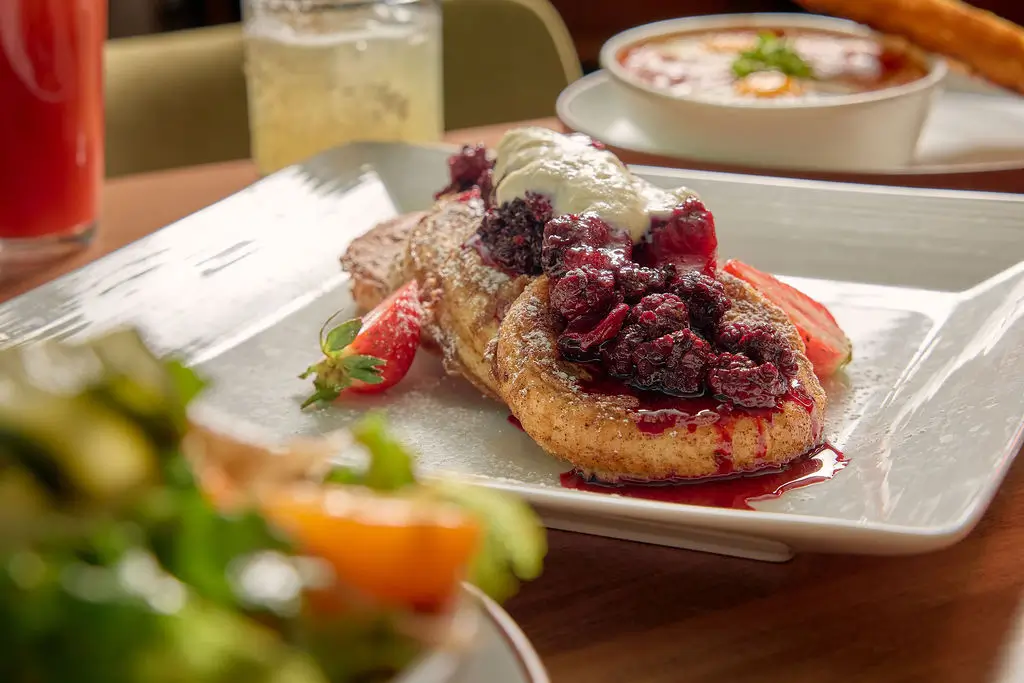 French French Toast with Berry Compote Hot House Toronto Brunch Menu