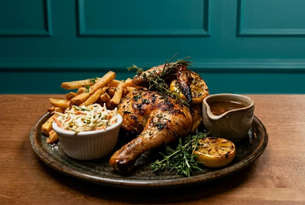 Every Sunday 1/2 chicken dinner at HotHouse restaurant in Toronto